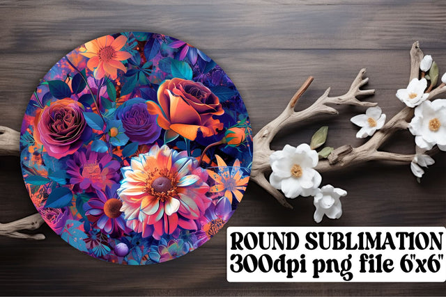 Abstract Floral Ornaments Car Coaster Fantasy Sublimation Keychain PNG Sublimation afrosvg 