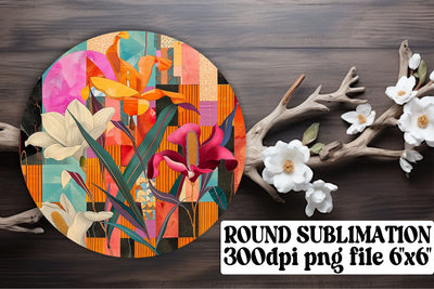Abstract Floral Ornaments Car Coaster Harmony Keychain PNG Sublimation afrosvg 