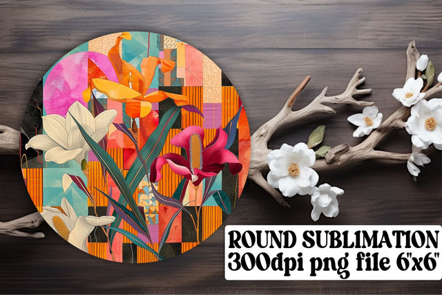 Abstract Floral Ornaments Car Coaster Harmony Keychain PNG Sublimation afrosvg 