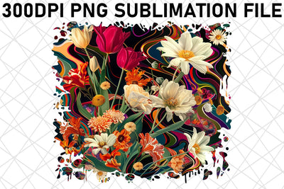 Abstract Floral Splendor Sublimation Vibrant Color Sublimation afrosvg 