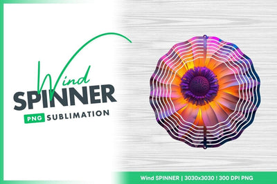 Abstract Flower Circular Illustration Wind Spinner Round Png Sublimation Regulrcrative 