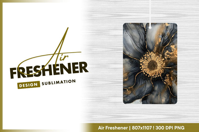 Abstract flower gray and gold air freshener png Sublimation Regulrcrative 