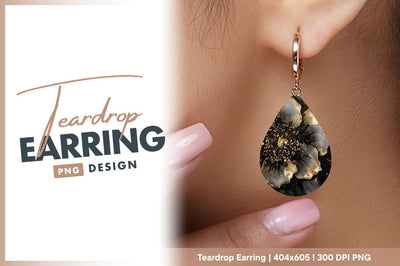 Abstract flower with gold accent on black Sublimation Regulrcrative 