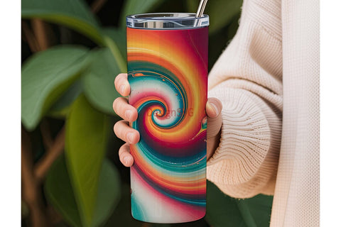 Abstract Fluid Art 20oz Tumbler Wrap Sublimation DesignSVG 