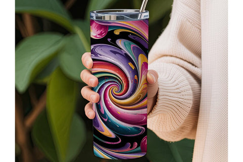 Abstract Fluid Art 20oz Tumbler Wrap Sublimation DesignSVG 