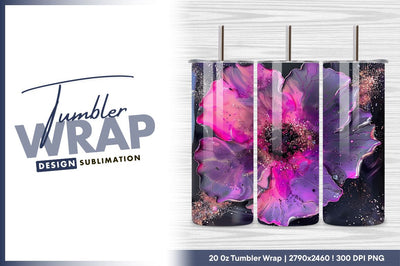 Abstract fluid art flower in pink purple Sublimation Regulrcrative 