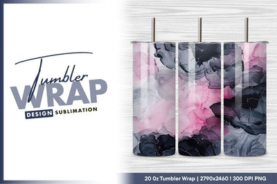Abstract Fluid Art in Pink Gray and Black with White Veins Sublimation Regulrcrative 