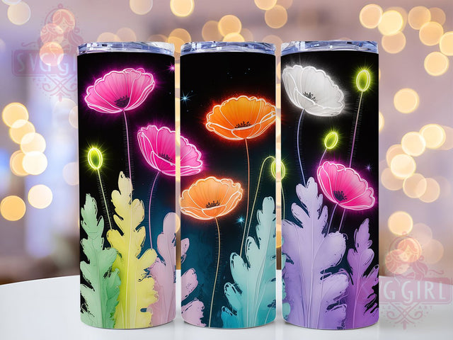Abstract Garden Flower Tumbler, Garden Theme, Vibrant Style, Artistic Pattern, Whimsical Design, 20Oz Tumbler, Sublimation Wrap Sublimation SvggirlplusArt 