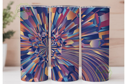 Abstract Geometric Facets 20oz Tumbler Sublimation PixelChick 