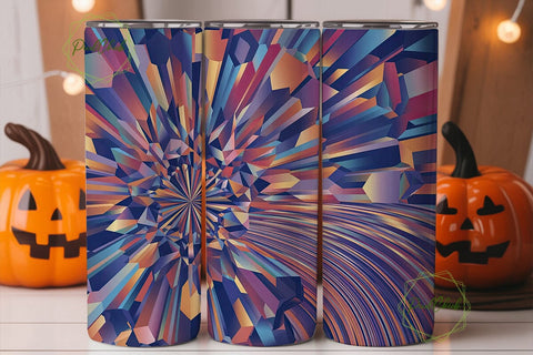 Abstract Geometric Facets 20oz Tumbler Sublimation PixelChick 