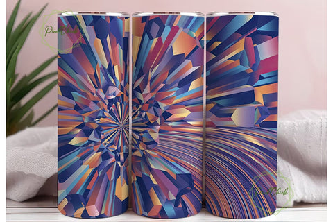 Abstract Geometric Facets 20oz Tumbler Sublimation PixelChick 