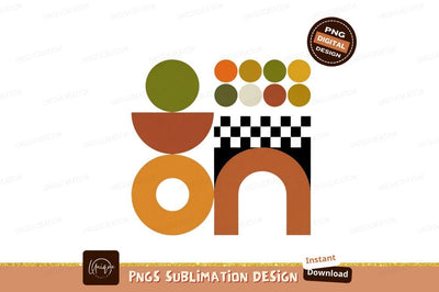 Abstract Geometric Shapes Orange Green Brown image Sublimation Designangry 