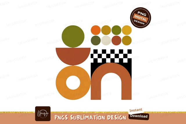 Abstract Geometric Shapes Orange Green Brown image Sublimation Designangry 