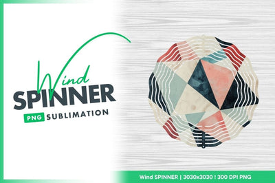 Abstract geometric triangle design wind spinner round png Sublimation Regulrcrative 