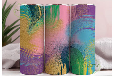 Abstract Glitter 20oz Tumbler Wrap Sublimation PixelChick 