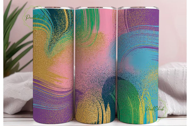 Abstract Glitter 20oz Tumbler Wrap Sublimation PixelChick 