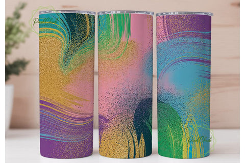 Abstract Glitter 20oz Tumbler Wrap Sublimation PixelChick 