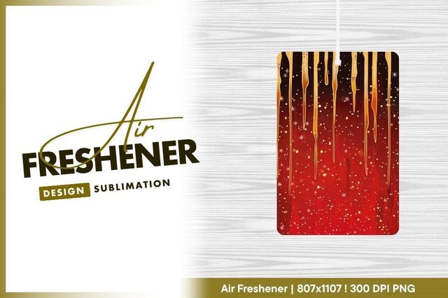 Abstract Gold Drips and Snowflakes on Red Background Illustration Sublimation Regulrcrative 