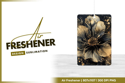 Abstract golden flower on black background Sublimation Regulrcrative 
