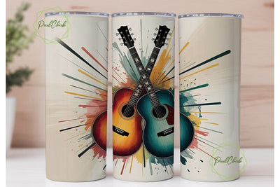 Abstract Guitars 20oz Tumbler Wrap Sublimation PixelChick 