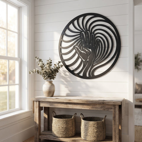 Abstract Hand Laser SVG | Human Hand Spiral Metal Wall Decor DXF | Modern Minimalist Cnc Plasma Cut File | Laser Cut Svg | CNC Router Files SVG HappyDesignStudio 
