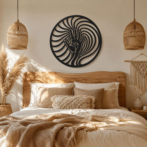 Abstract Hand Laser SVG | Human Hand Spiral Metal Wall Decor DXF | Modern Minimalist Cnc Plasma Cut File | Laser Cut Svg | CNC Router Files SVG HappyDesignStudio 
