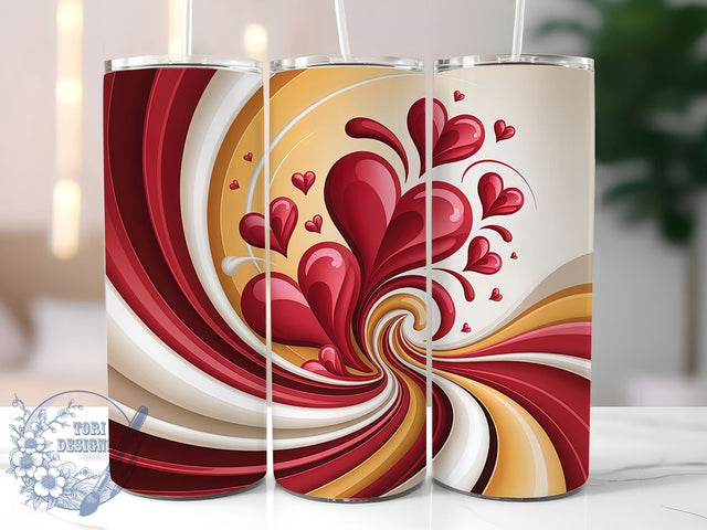 Abstract Heart Valentine Tumbler, Abstract Heart, Romantic Theme, Modern Love, Artistic Design, 20Oz Tumbler, Sublimation Wrap Sublimation ToriDesigns 