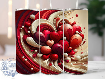 Abstract Heart Valentine Tumbler, Abstract Heart, Romantic Theme, Modern Love, Artistic Design, 20Oz Tumbler, Sublimation Wrap Sublimation ToriDesigns 