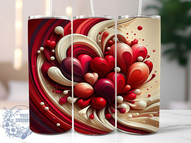 Abstract Heart Valentine Tumbler, Abstract Heart, Romantic Theme, Modern Love, Artistic Design, 20Oz Tumbler, Sublimation Wrap Sublimation ToriDesigns 