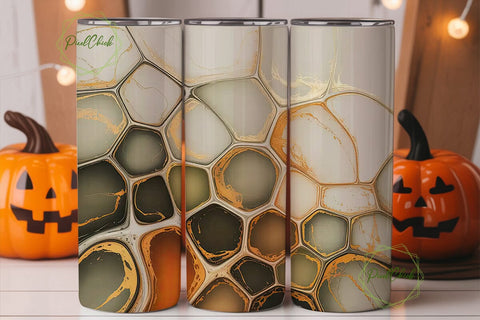 Abstract Honeycomb 20oz Tumbler Wrap Sublimation PixelChick 