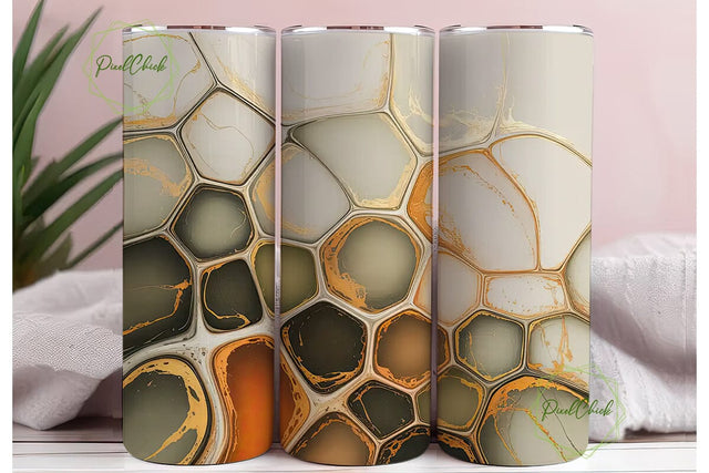 Abstract Honeycomb 20oz Tumbler Wrap Sublimation PixelChick 