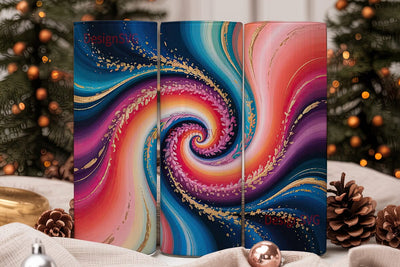 Abstract Ink Swirls 20oz Tumbler Wrap Sublimation DesignSVG 