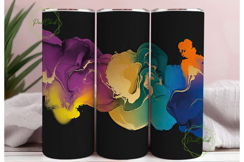 Abstract Ink Swirls 20oz Tumbler Wrap Sublimation PixelChick 