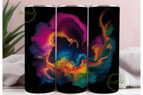 Abstract Ink Swirls 20oz Tumbler Wrap Sublimation PixelChick 