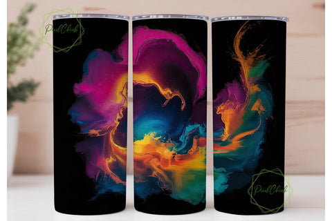 Abstract Ink Swirls 20oz Tumbler Wrap Sublimation PixelChick 