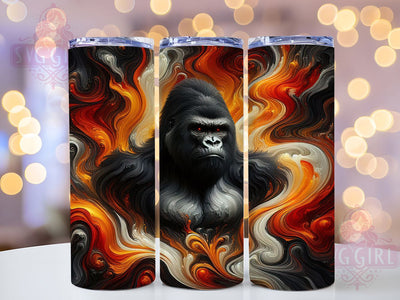 Abstract Jungle Gorilla Tumbler, Wild Animal, Jungle Theme, Abstract Design, Animal Lover, 20Oz Tumbler, Sublimation Wrap Sublimation SvggirlplusArt 