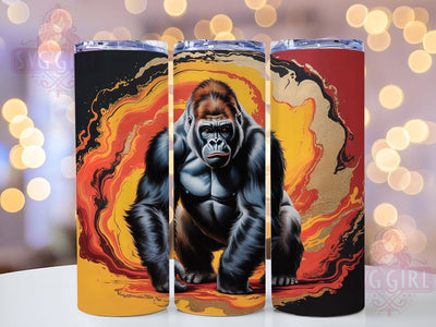 Abstract Jungle Gorilla Tumbler, Wild Animal, Jungle Theme, Abstract Design, Animal Lover, 20Oz Tumbler, Sublimation Wrap Sublimation SvggirlplusArt 