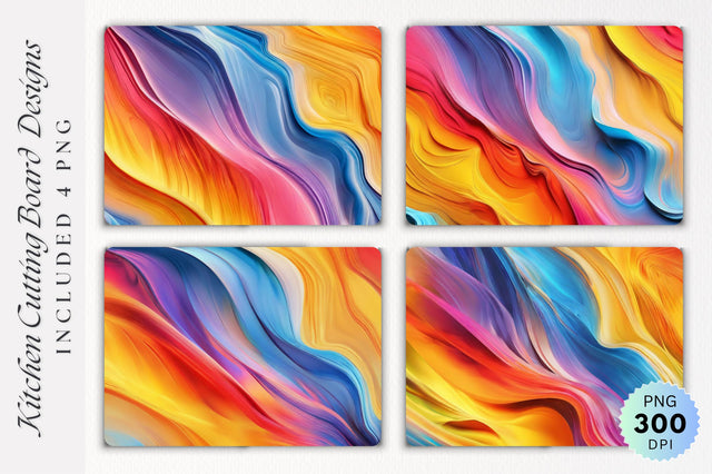 Abstract Kitchen Cutting Board PNG Design Sublimation Regulrcrative 