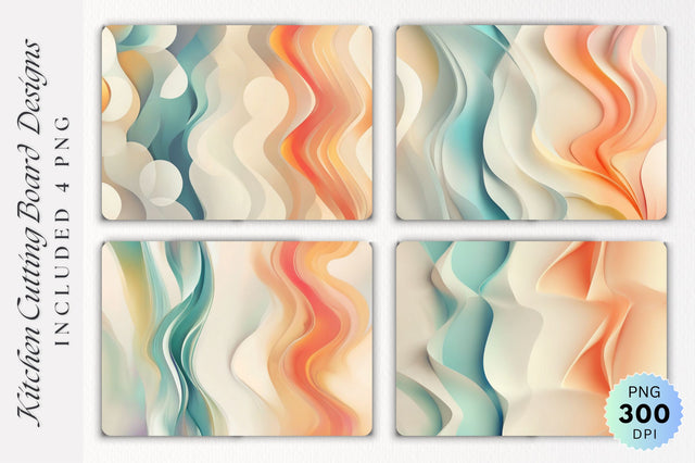 Abstract Kitchen Cutting Board PNG Design Sublimation Regulrcrative 