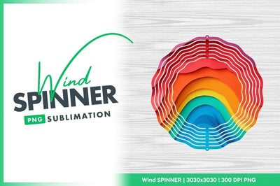 Abstract layered paper cut colorful wind spinner round Sublimation Regulrcrative 