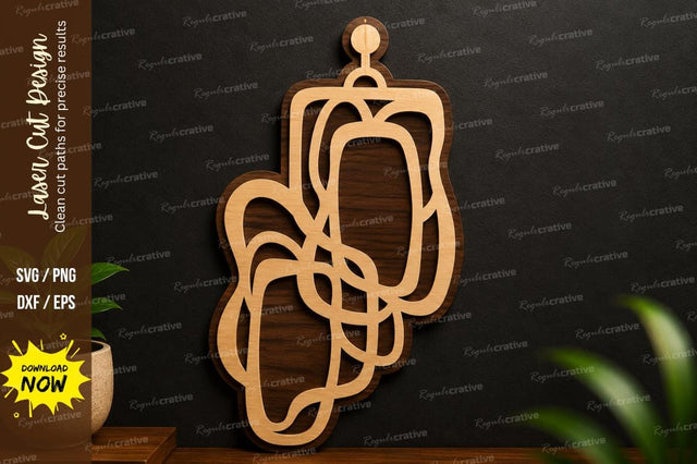 Abstract Linked Shapes SVG | Modern Laser Cut Ornament File SVG Regulrcrative 