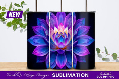 Abstract Lotus Flower In Neon Colors Sublimation Regulrcrative 