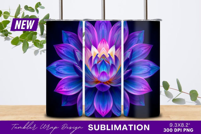 Abstract Lotus Flower In Neon Colors Sublimation Regulrcrative 