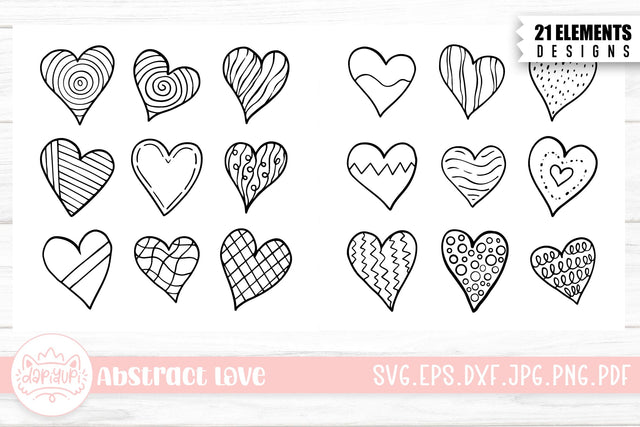 Abstract Love Doodle Clipart SVG Cut File SVG dapiyupi store 