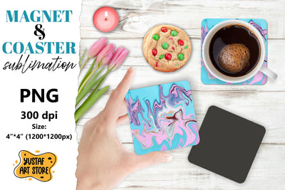 Abstract magnet/coaster sublimation. Fluid art sublimation Sublimation Yustaf Art Store 