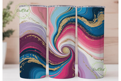 Abstract Marble Fluid Art 20oz Tumbler Sublimation PixelChick 