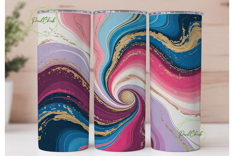 Abstract Marble Fluid Art 20oz Tumbler Sublimation PixelChick 