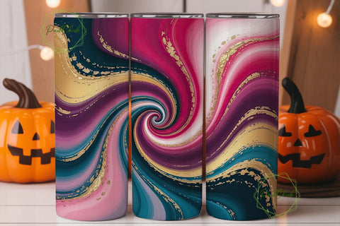 Abstract Marble Fluid Art 20oz Tumbler Sublimation PixelChick 