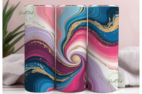 Abstract Marble Fluid Art 20oz Tumbler Sublimation PixelChick 