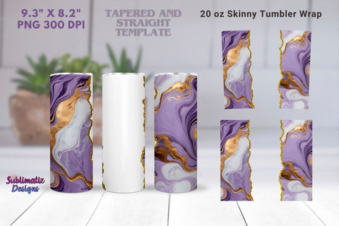 Abstract Marble Lavender Gold Tumbler Wrap Sublimation Sublimatiz Designs 